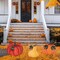 Outdoor Fall Decorations for Home, 34" Decorative Garden Stakes with 3 Stacked Pumpkins for Fall Decor, Metal Yard Signs for Garden, Lawn, and Patio Thanksgiving Decorations
